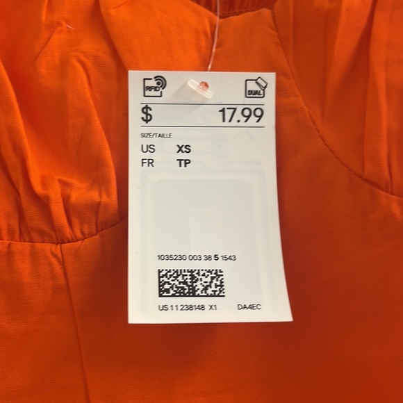 H&M Orange Cropped Bustier Crop Top Corset Top - Picture 3 of 4